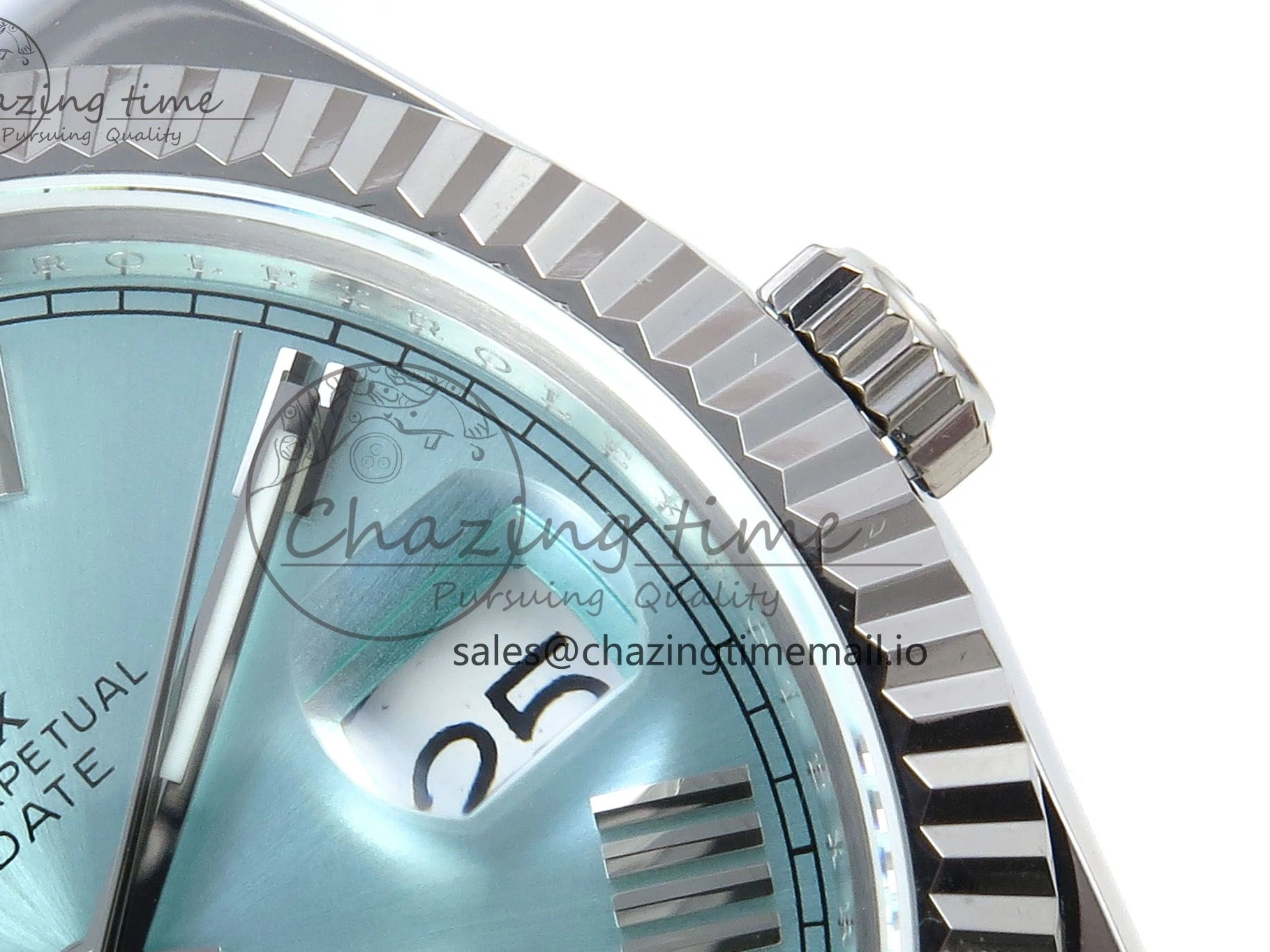 0403 Day Date 128239 36mm SS KF 1:1 Best Edition Tiffany Blue Roman Dial On President Bracelet A2836 (Gain Weight) Durable 639